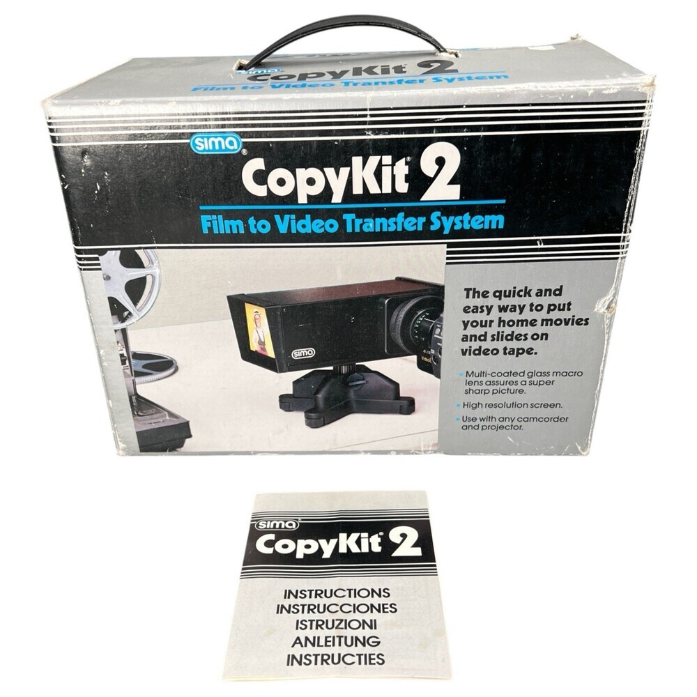 Vintage 1991 Sima CopyKit 2 Film to Video Transfer System w/ Box & Instructions